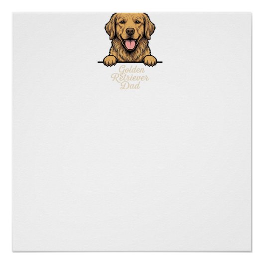 Vintage Gravure Gouden Retriever Vader Perfect Poster (Voorkant)