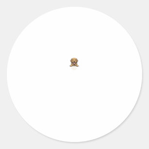 Vintage Gravure Gouden Retriever Vader Ronde Sticker