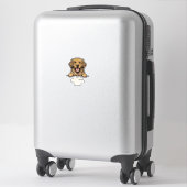 Vintage Gravure Gouden Retriever Vader Sticker (Koffer)