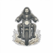 Vintage Gravure Motorrijder Vectorontwerp_1 Sticker (Voorkant)
