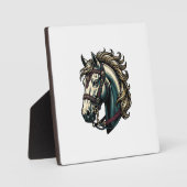 Vintage Gravure Paardenkop Vector Fotoplaat (Voorkant)