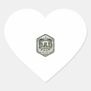 Vintage Gravure Vader Berg Badge Shirt Ontwerp_ Hart Sticker