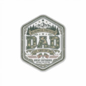 Vintage Gravure Vader Berg Badge Shirt Ontwerp_ Sticker (Voorkant)