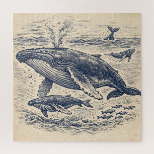 Vintage Gravure van een Bultruggenpodium Legpuzzel