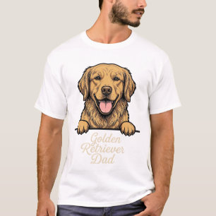 Vintage Gravure van Vader van Golden Retriever T-shirt