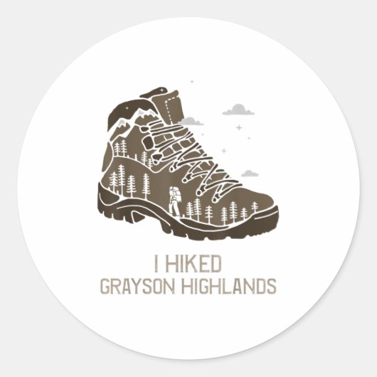 Vintage Grayson Highlands Camping Hiking Boot Ronde Sticker (Voorkant)