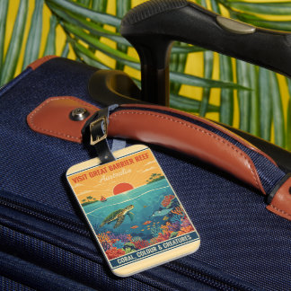 Vintage Great Barrier Reef Australia Bagagelabel