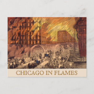 Vintage Great Chicago Illinois Fire Briefkaart