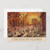 Vintage Great Chicago Illinois Fire Briefkaart (Voorkant / Achterkant)