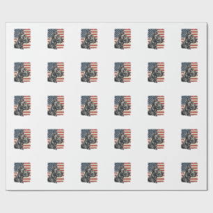 Vintage Great Dane Patriottische Vlag Vectorontwer Cadeaupapier