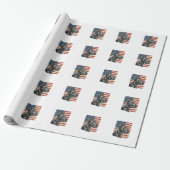 Vintage Great Dane Patriottische Vlag Vectorontwer Cadeaupapier (Uitgerold)