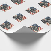 Vintage Great Dane Patriottische Vlag Vectorontwer Cadeaupapier (Hoek)