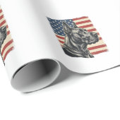 Vintage Great Dane Patriottische Vlag Vectorontwer Cadeaupapier (Rol Hoek)