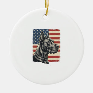 Vintage Great Dane Patriottische Vlag Vectorontwer Keramisch Ornament