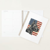 Vintage Great Dane Patriottische Vlag Vectorontwer Planner (Display)