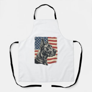 Vintage Great Dane Patriottische Vlag Vectorontwer Schort