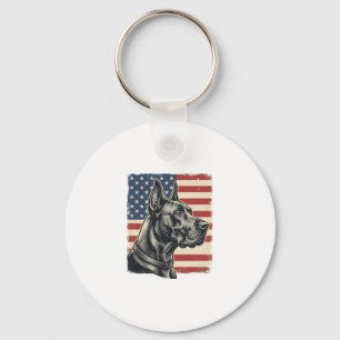 Vintage Great Dane Patriottische Vlag Vectorontwer Sleutelhanger
