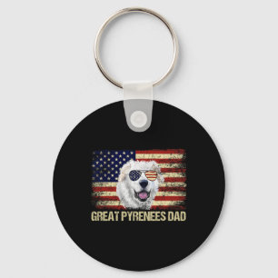 Vintage Great Pyrenees Vader Amerikaanse Vlag Vs 4 Sleutelhanger