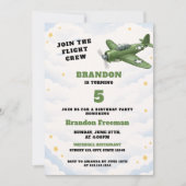 Vintage Green Army Airplane Military 5th Birthday Kaart (Voorkant)