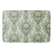 Vintage green botanical pattern badmat (Voorkant)