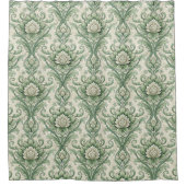 Vintage green botanical pattern douchegordijn (Voorkant)