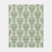 Vintage green botanical pattern fleece deken (Voorkant)