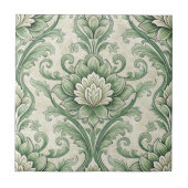 Vintage green botanical pattern tegeltje (Voorkant)