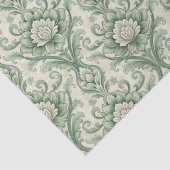 Vintage green botanical pattern tissuepapier (Detail)