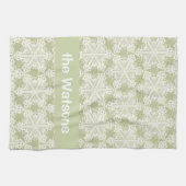 Vintage Green Lace Snowflake Theedoek (Horizontaal)
