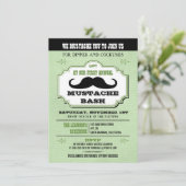 Vintage Green Mustache Bash Kaart (Staand voorkant)