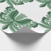 Vintage Green Ornate Botanical Pattern Wrapping Cadeaupapier (Hoek)