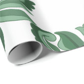 Vintage Green Ornate Botanical Pattern Wrapping Cadeaupapier (Rol Hoek)