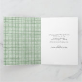 Vintage Green Plaid Christmas Photo Card Kaart (Binnen)