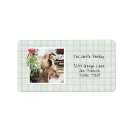 Vintage Green Plaid Return Address Etiket