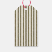 Vintage Green Stripes Christmas Photo Gift Tag Cadeaulabel (Achterkant)
