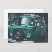 VINTAGE GREEN VAN POSTCARD BRIEFKAART (Voorkant / Achterkant)
