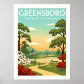 Vintage Greensboro North Carolina Poster (Voorkant)