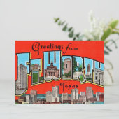 Vintage Greeting Fort Worth TX 5x7 Big Postcard Bedankkaart (Staand voorkant)