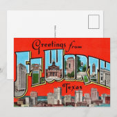 Vintage Greeting Fort Worth TX 5x7 Big Postcard Bedankkaart (Voorkant / Achterkant)