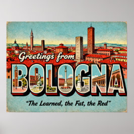 Vintage Greetings from Bologna Poster
