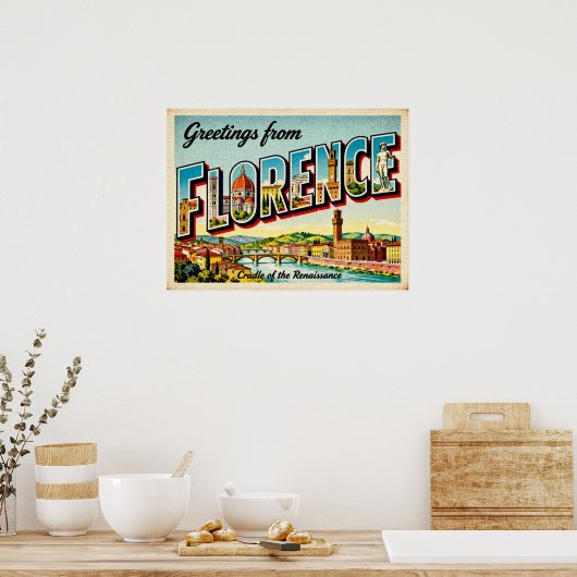 Vintage Greetings from Florence Poster (Keuken)