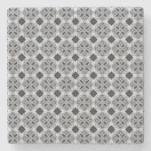 Vintage Grey Ornate Tile Pattern Stenen Onderzetter (Voorkant)
