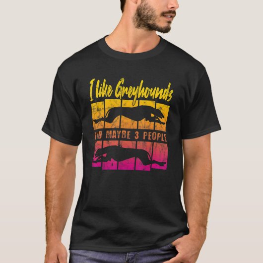 Vintage Greyhound Dog Sunset T-shirt (Voorkant)