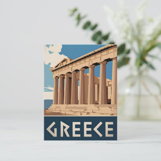 Vintage Griekenland Briefkaart (Staand voorkant)