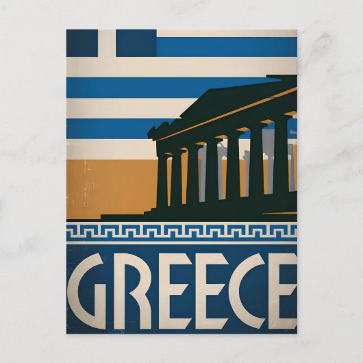 Vintage Griekenland Briefkaart (Voorkant)