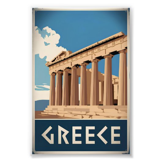 Vintage Griekenland Foto Afdruk (Voorkant)