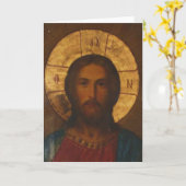 VINTAGE GRIEKS ORTHODOX PICTOGRAM KAART (Gele Bloem)