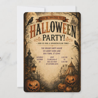 🎃🕯️ Vintage Griezelen Carnaval Halloween 🦇✨ Kaart
