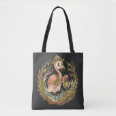 Vintage griezelige moerasflamingo ontwerp tote bag (Voorkant)