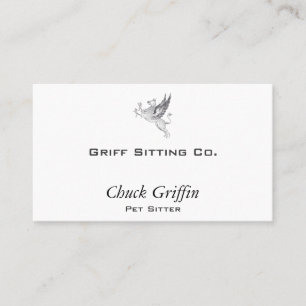 Vintage Griffin Lijn Kunst Visitekaartje